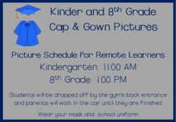 Kinder and 8th Grade Cap and Gown Picutres